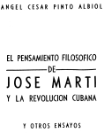 Ángel César Pinto Albiol, El pensamiento filosófico de José Martí, 1946