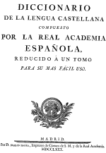 Diccionario de la Academia de la Lengua Española 1780 primera