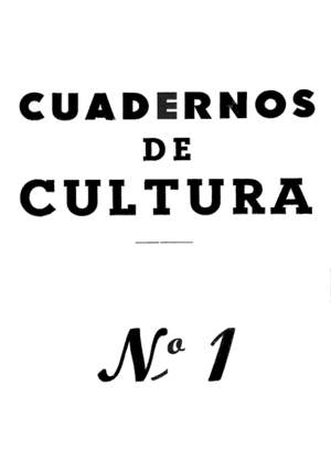 Cuadernos de Cultura, número 1, Madrid 1952