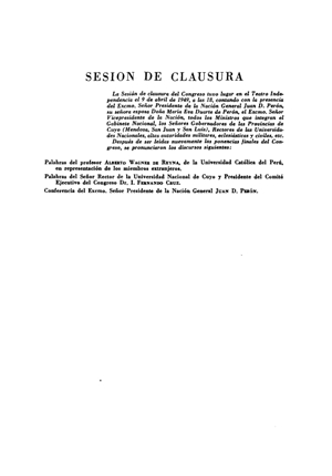 Sesión de clausura del Primer Congreso Nacional de Filosofía | Mendoza 1949