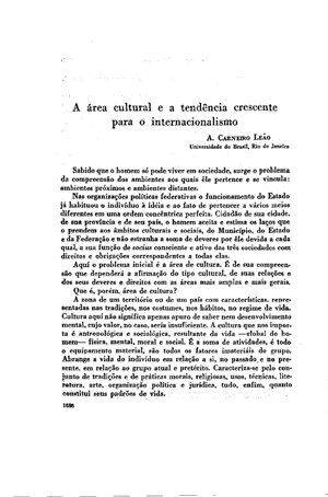 A. Carneiro Leão, A área cultural e a tendência crescente para o internacionalismo | Mendoza 1949
