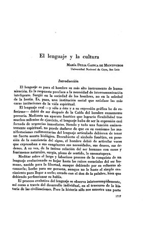 María Delia Gatica de Montiveros, El lenguaje y la cultura | Mendoza 1949
