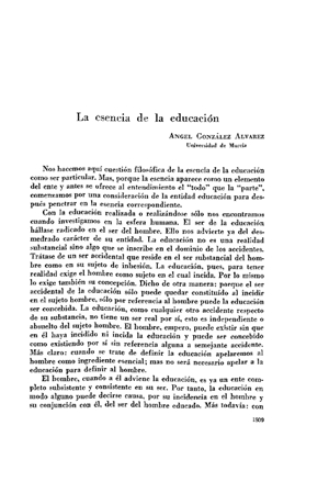 Angel González Alvarez, La esencia de la educación | Mendoza 1949