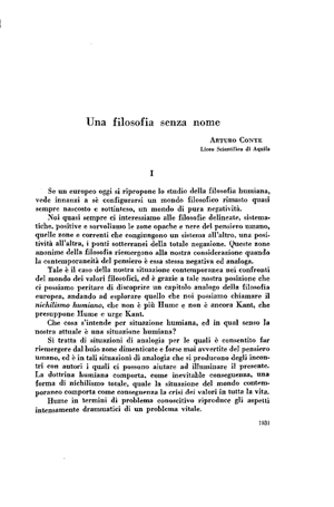 Arturo Conte, Una filosofia senza nome | Mendoza 1949