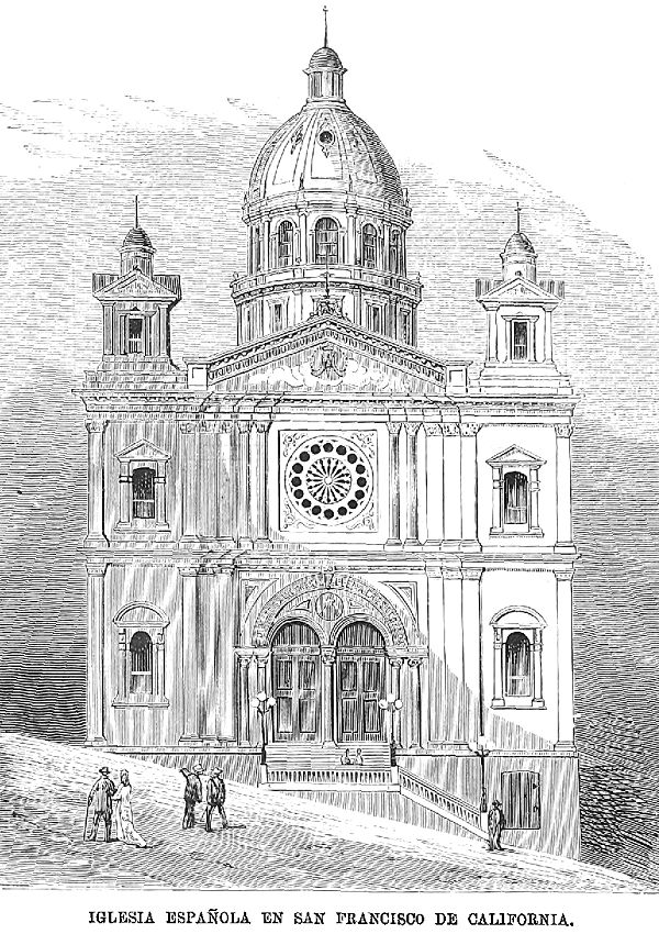 Proyecto de iglesia española en San Francisco de California Iglesia española en San Francisco