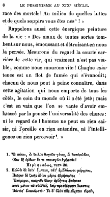 Caro, Le pessimisme au XIX, Hachette, Paris 1878, pg 8