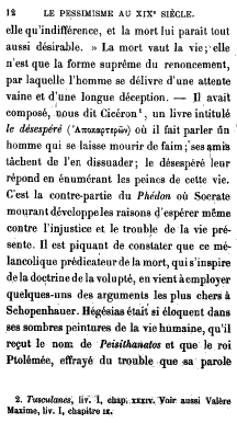 Caro, Le pessimisme au XIX, Hachette, Paris 1878, pg 12
