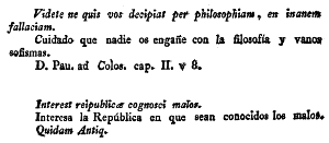 Epístola a los Colosenses 2:8, Centinela contra filósofos 1813