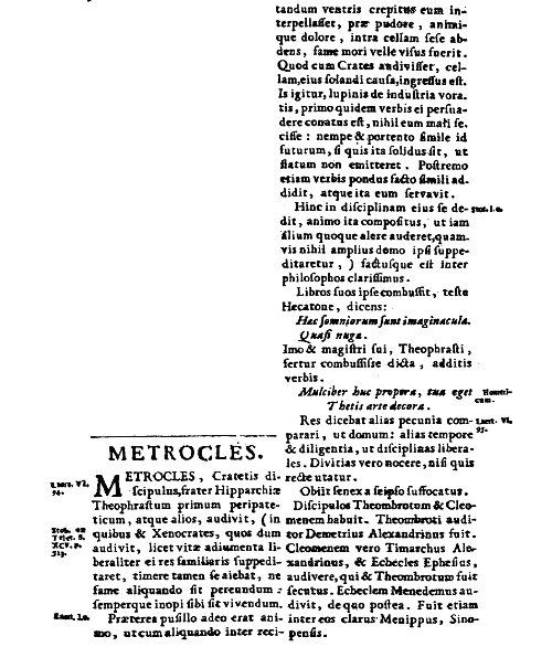 Metrocles en Stanley, History of Philosophy, 1731