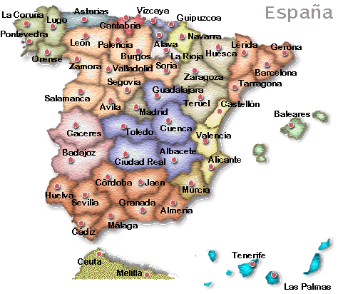 mapa de las provincias españolas