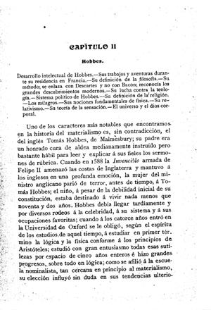 Federico Alberto Lange, Historia del materialismo, Hobbes