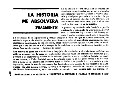 Fidel Castro, La historia me absolverá (fragmentos), Pensamiento Crítico, número 18-19, julio-agosto 1968 Pensamiento Crítico