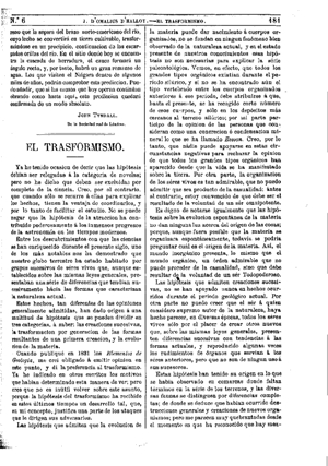 J. J. D'Omalius D'Halloy, El transformismo, 1874