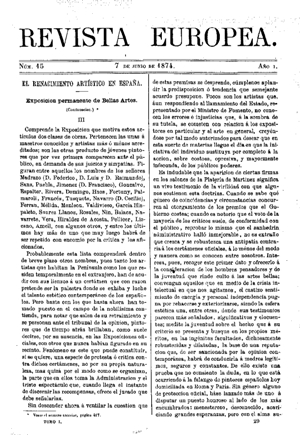 Francisco María Tubino (1833-1888), El renacimiento artístico en España, 1874