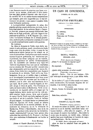 Octavio Feuillet, Un caso de conciencia, 1874
