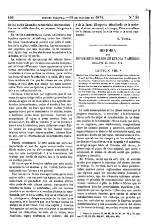 Joaquín Martín de Olías, Historia del movimiento obrero en Europa y América durante el siglo XIX, 1874
