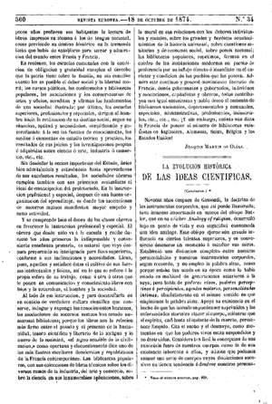 John Tyndall, La evolución histórica de las ideas científicas, 1874