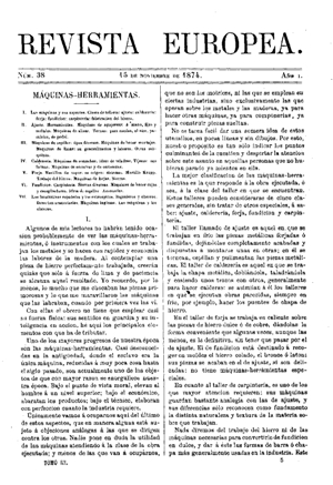 G. Vicuña, Máquinas-herramientas, 1874
