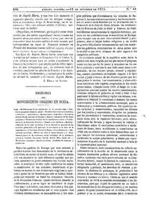 Joaquín Martín de Olías, Historia del movimiento obrero en Suiza, 1875